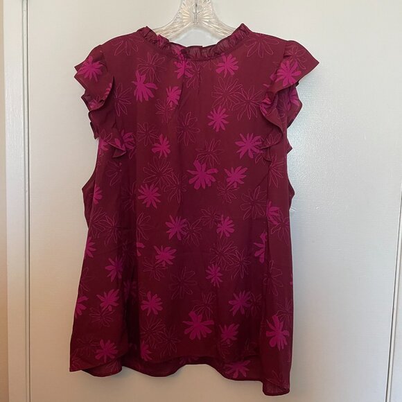 Gap Ruffled Floral Summer Top Blouse - Picture 4 of 7
